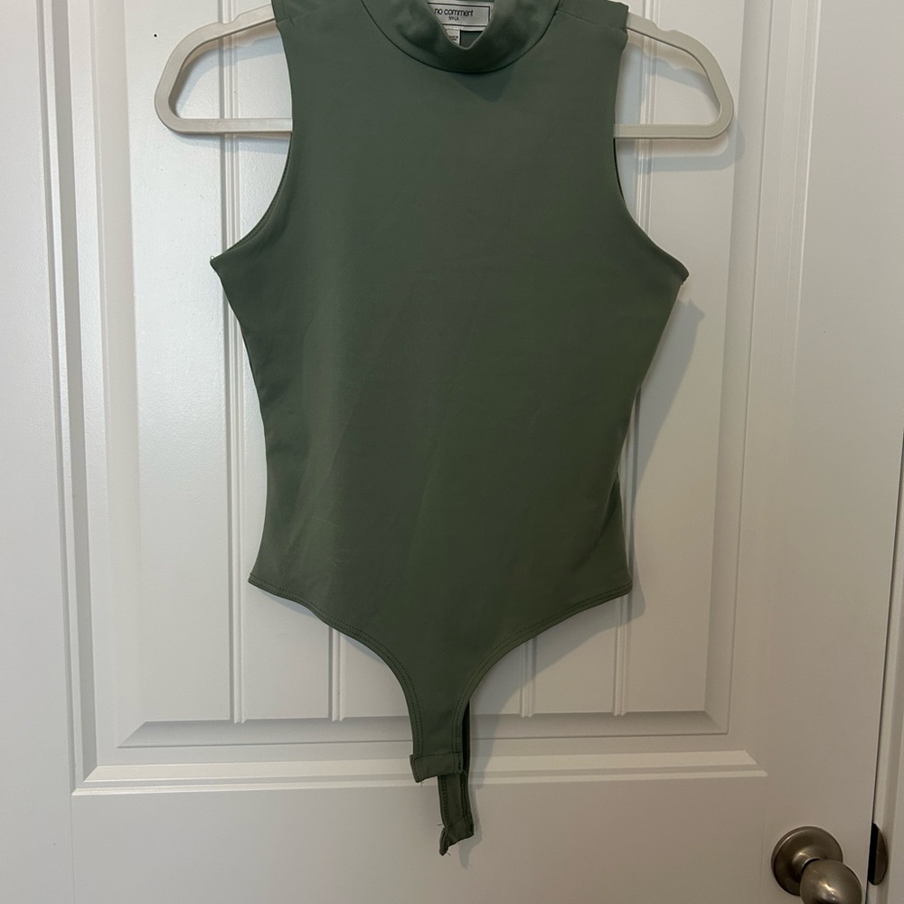 Olive Green Sleeveless Kids Bodysuit